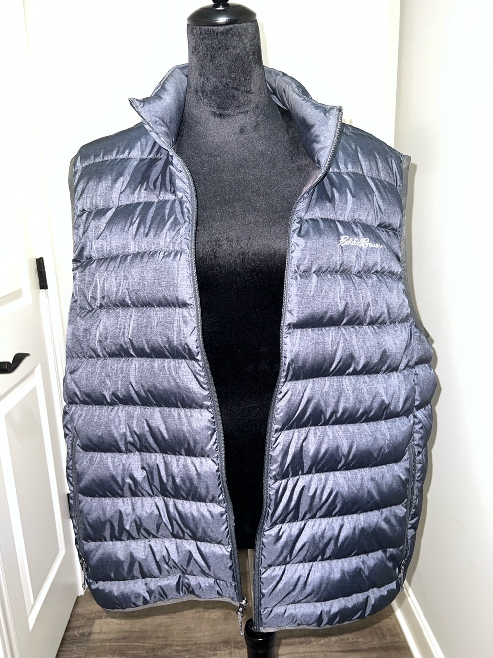 Eddie Bauer Men's Navy Quilted Down Puffer Vest